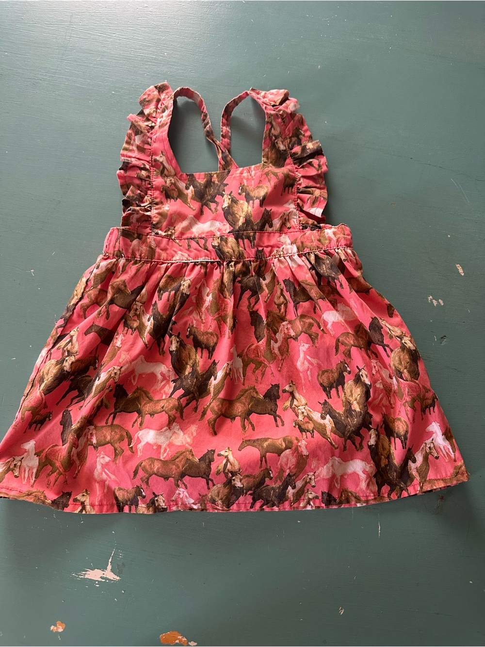Wrangler Pink and Brown Horse Print Baby Dress